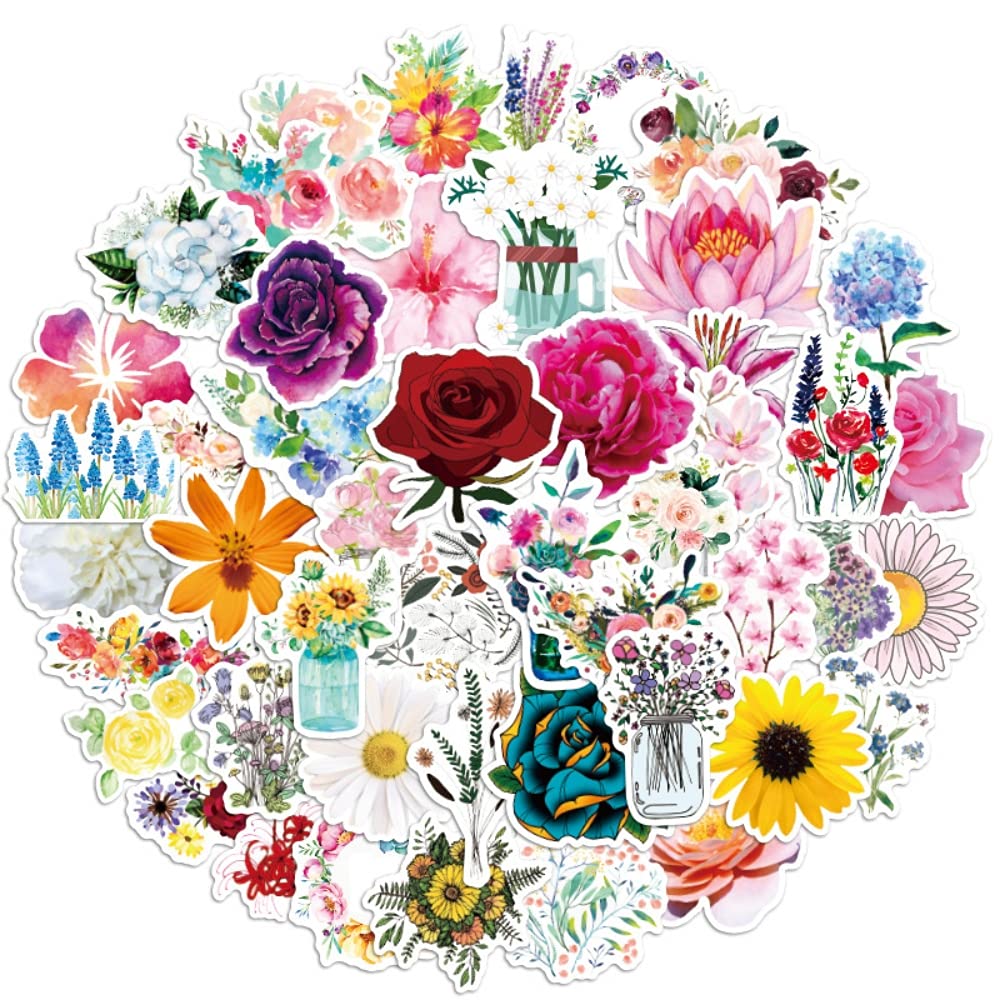 HASTHIP Polyvinyl Chloride Waterproof Spring Flower Plant Stickers for Children and Adults (Multicolour) - 46 Pieces HASTHIP Polyvinyl Chloride Waterproof Spring Flower Plant Stickers for Children and Adults (Multicolour) - 46 Pieces